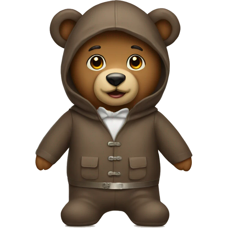 a teddy bear in a human costume emoji
