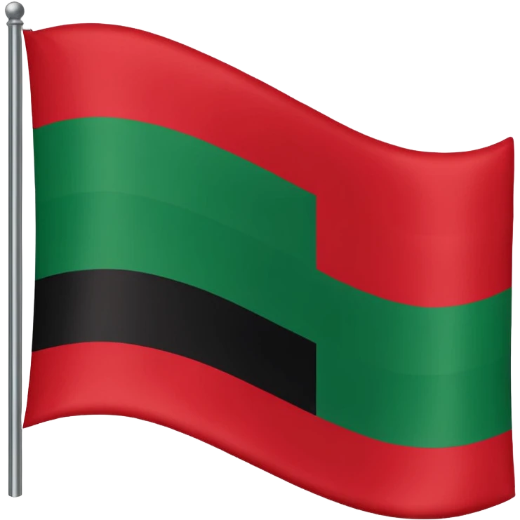 Pan African-African American Flag (Red-Black and Green horizontal stripes) emoji