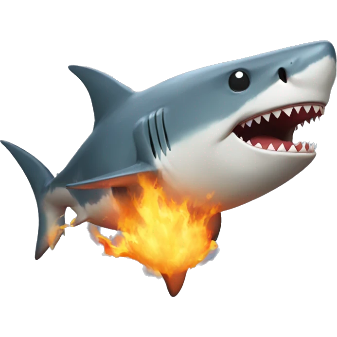 Shark breathing fire emoji