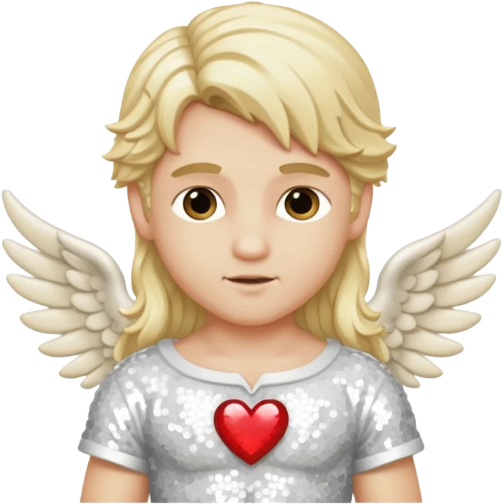 Cupid, God of Love from Gods and Goddesses with long blond hair, ivory sequin outfit emoji