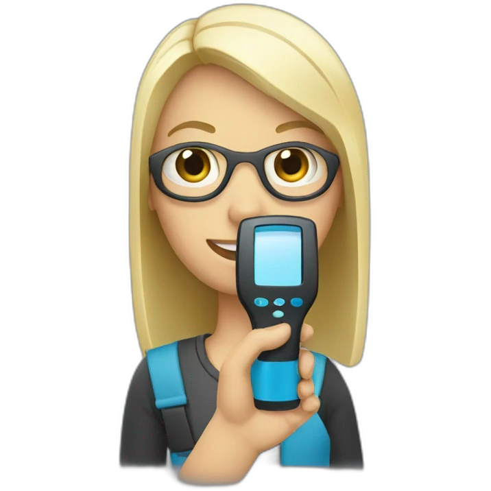 person holding a barcode scanner emoji