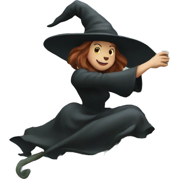 witch on giant aspargus flying emoji