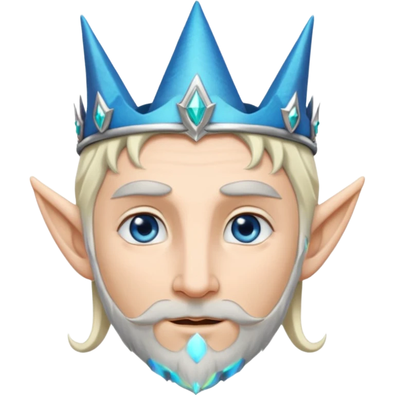 elf prince with pointy ears, white skin, silverblond hair, blue eyes, Chin beard emoji