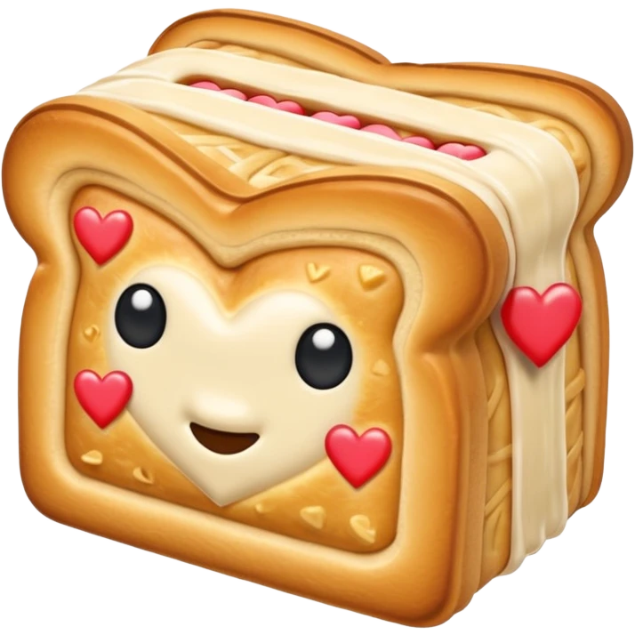 Toaster strudel with hearts emoji