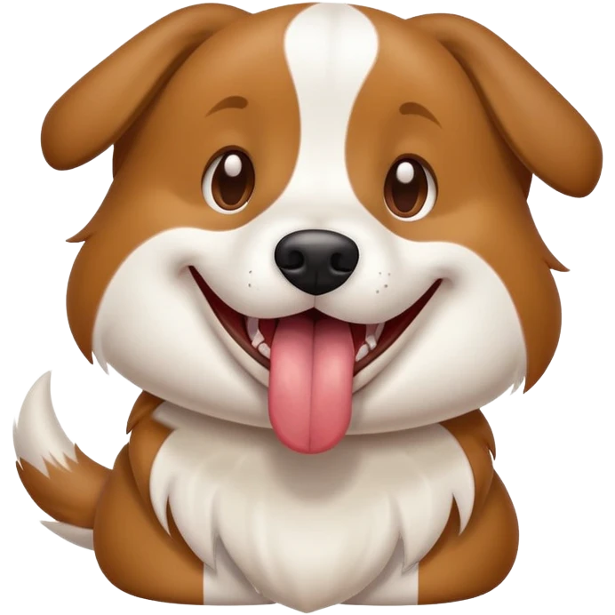 happy dog with tongue out and tail wagging emoji