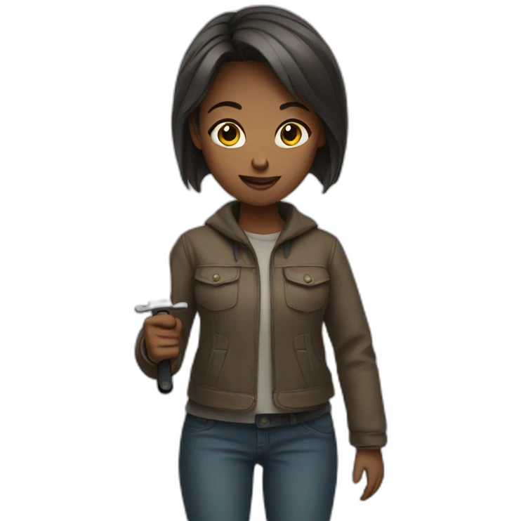 Girl with a knife emoji