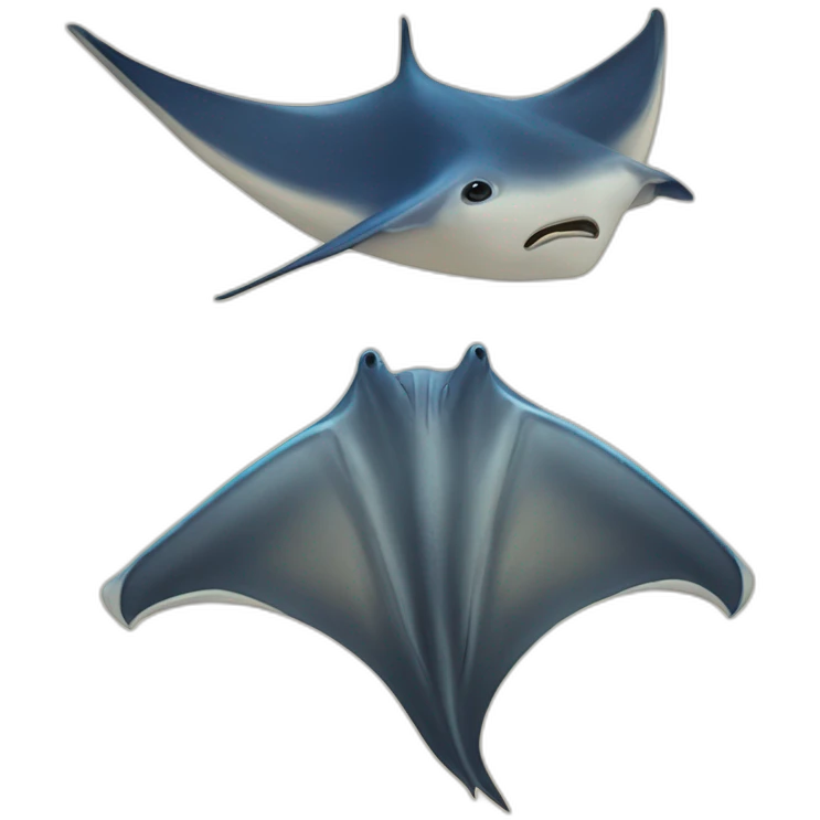 Manta ray and ara tartule  emoji