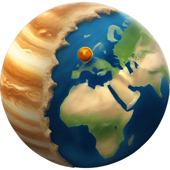 Earth eating Jupiter emoji