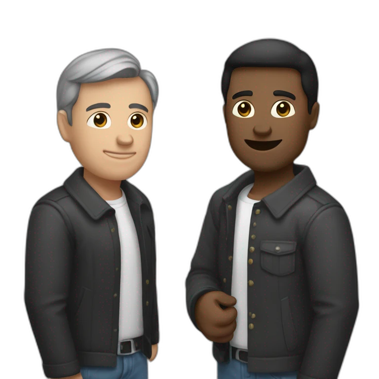 Un homme noir et un homme blanc qui ce serre la main emoji