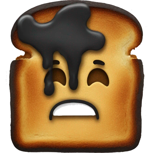 black burned toast no face emoji