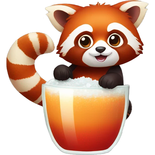 Red panda with salt shaker emoji