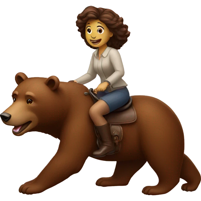 A lady riding on a bear emoji
