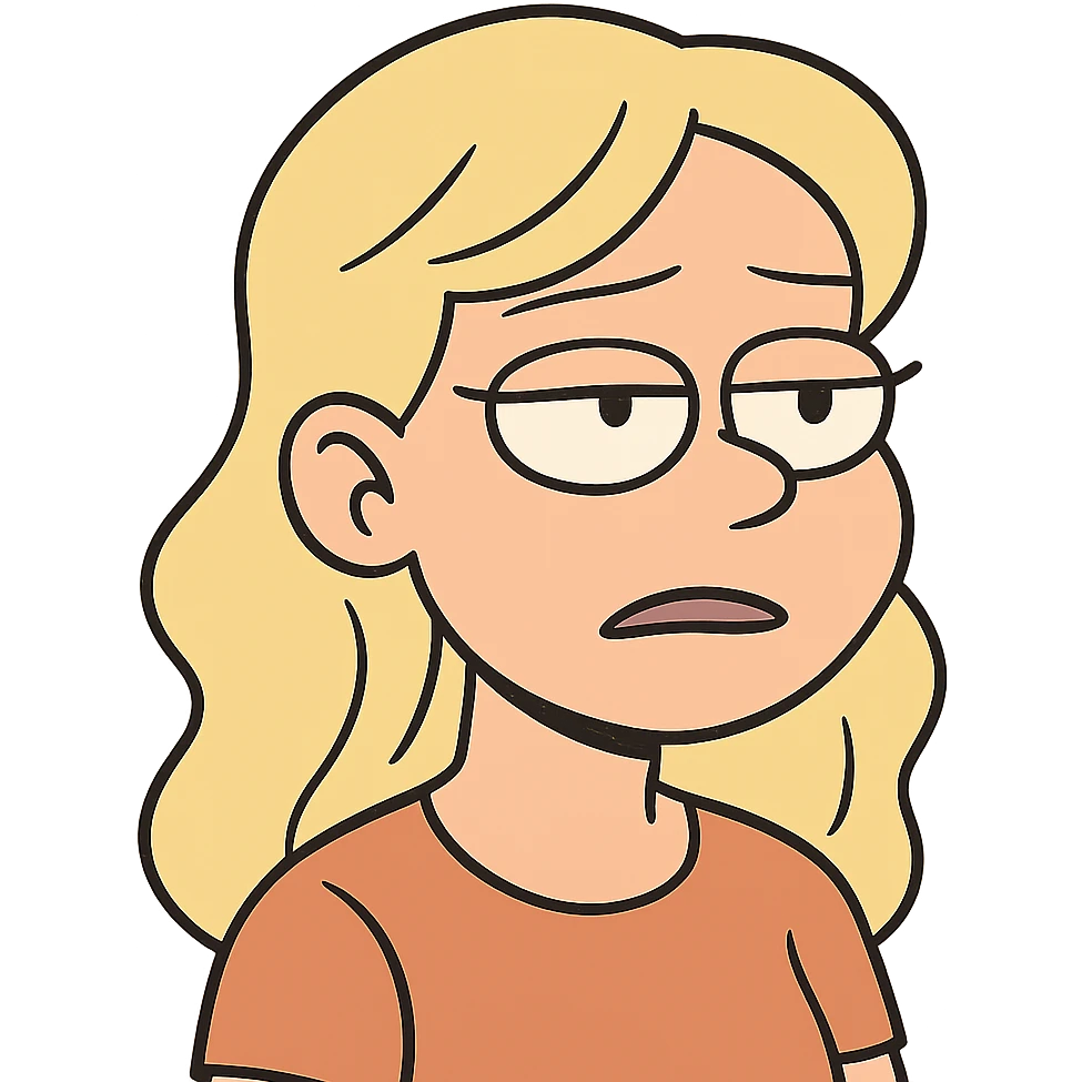 flat toon style blonde girl's face emoji