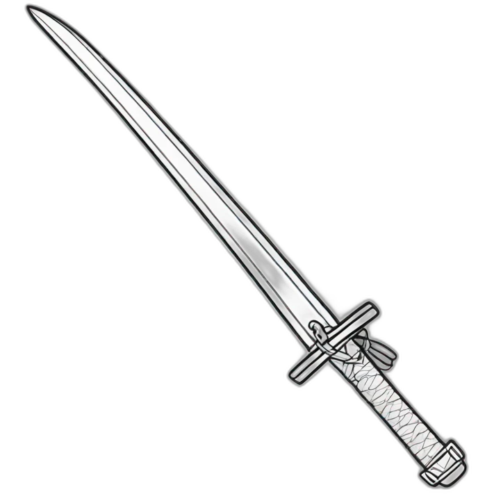JAPANESE SWORD line art emoji