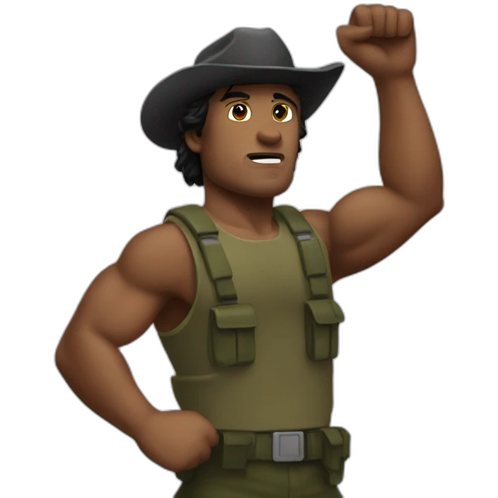 Rambo waving emoji