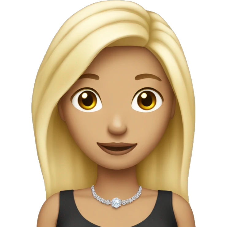 Blonde girl with a big engagement ring emoji