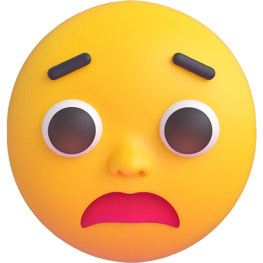cartoon sticker of a sad and frustrated emoji, colorful and cheerful, no text, suitable for WhatsApp and Instagram emoji