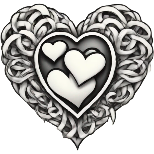 heart in tattoo style graphics emoji