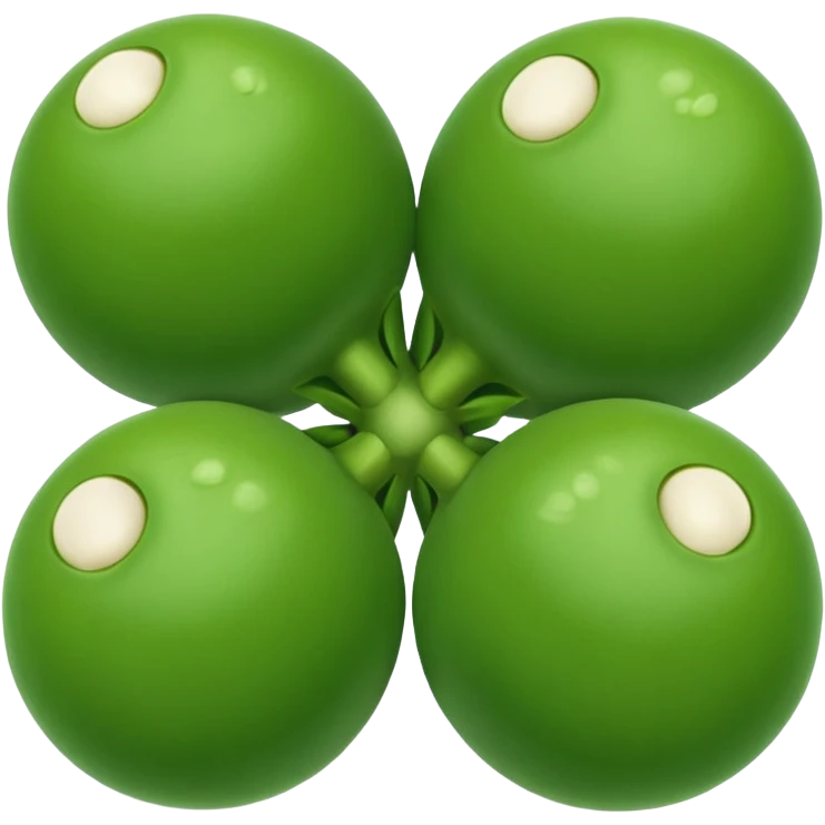 three pea balls emoji