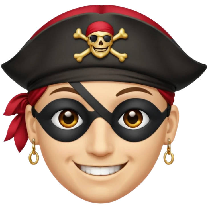 Eye patch pirate with earring, one eye covered
 emoji
