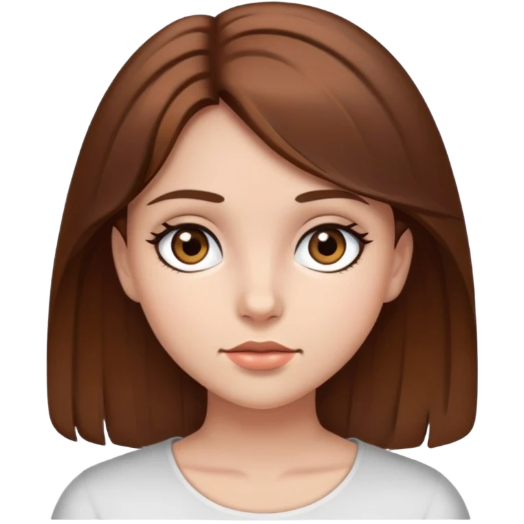 brown hair, Black eyes, girl emoji