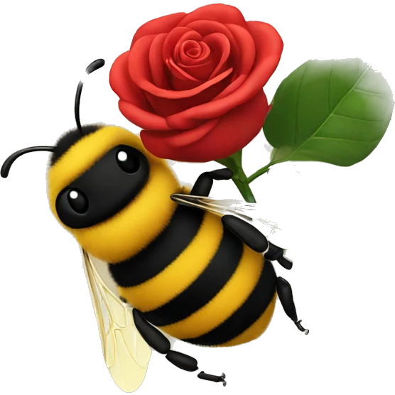 bumblebee with a red rose emoji