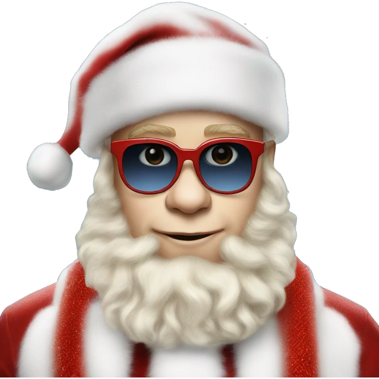 young elton john as father christmas emoji