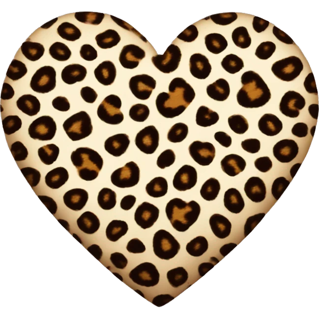 Leopard print heart  emoji