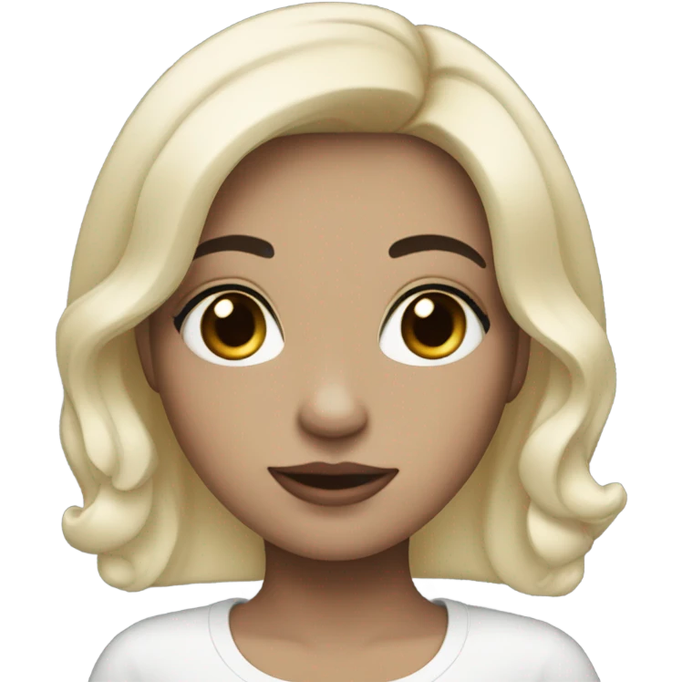 Pale girl with black hair and false lashes  emoji