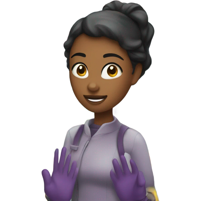 girl in shop with gloves emoji