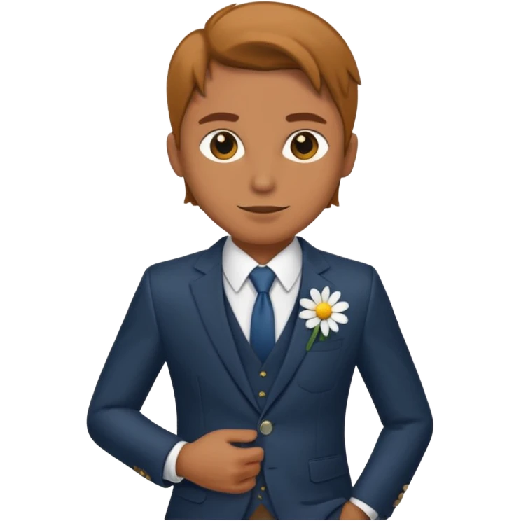 G Dradon,Stylish guy with single daisy in pocket emoji
