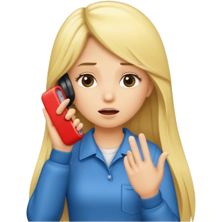 blonde cartoon girl long hair calling for a timeout emoji