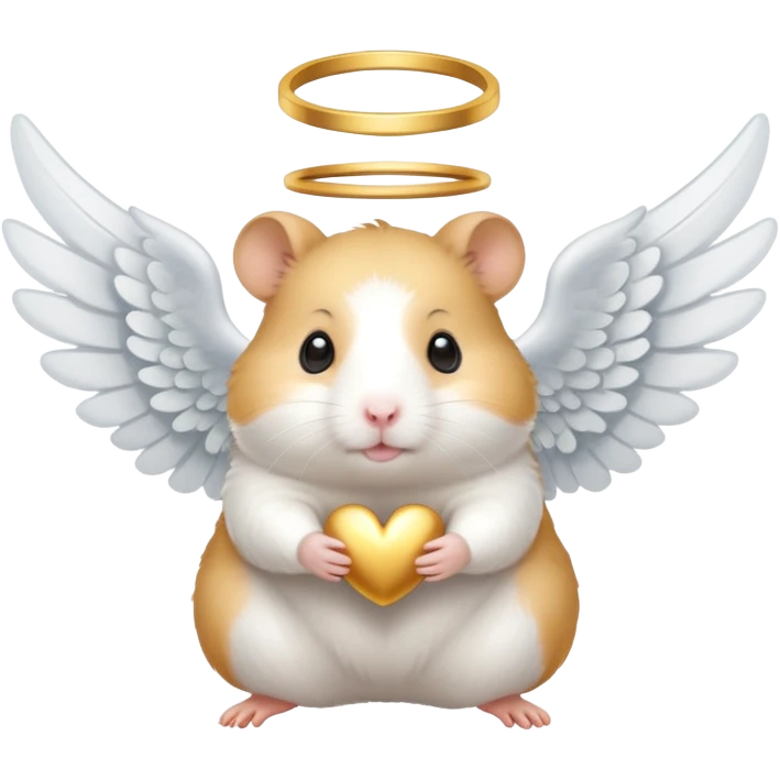 Hamster with angel wings and a halo emoji