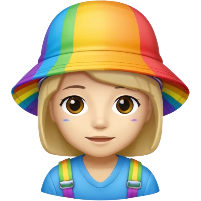 Honda fit wearing a rainbow bucket hat emoji