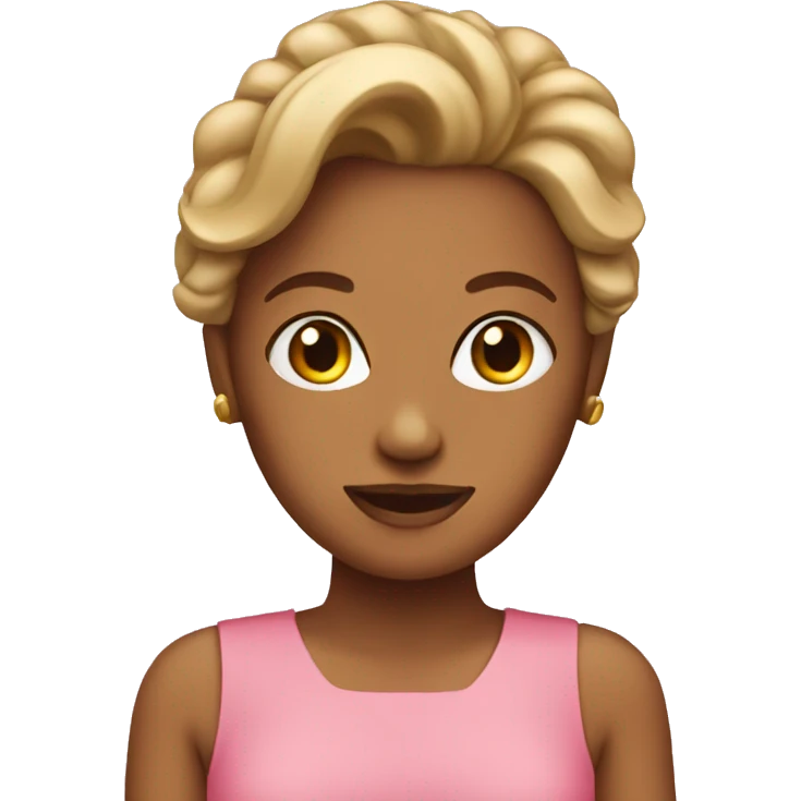 Tan women wearing pink dress  emoji