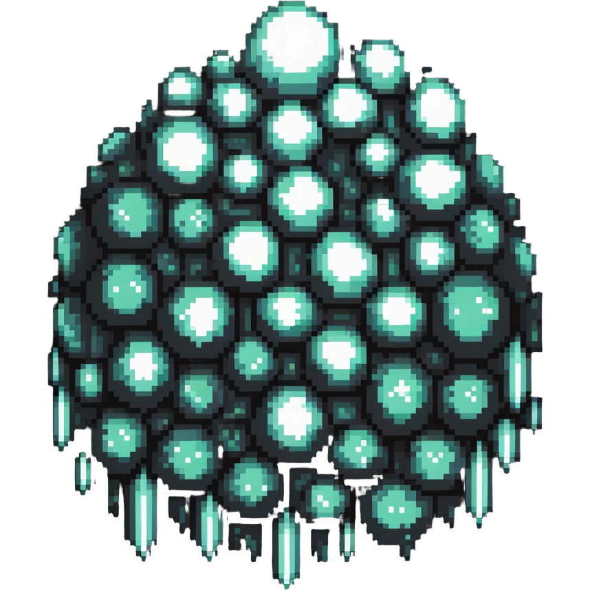 pixelated crystal cloud shimmering in the light emoji
