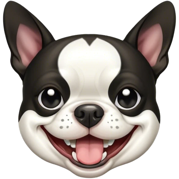 Boston terrier laughing emoji