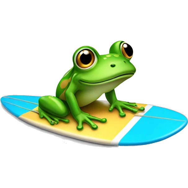 Frog on a surfboard emoji