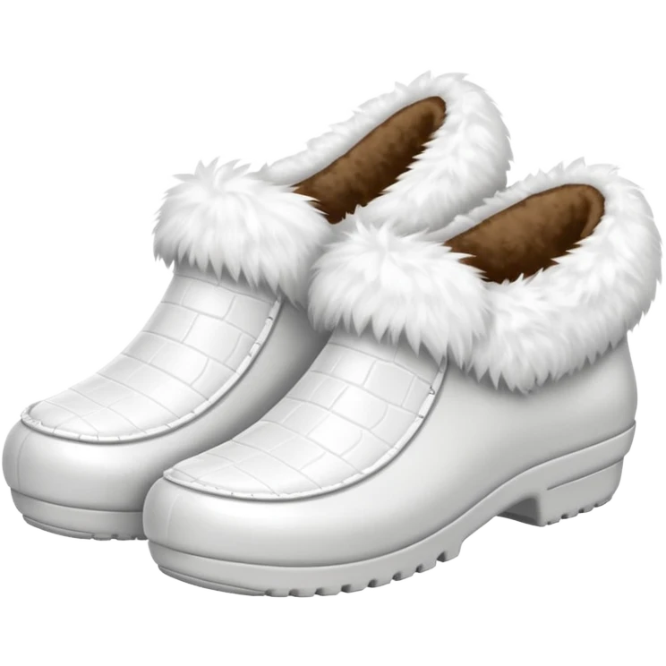 white crocks with fur lining in white color emoji