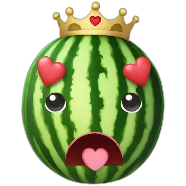 watermelon with heart eyes and crown emoji