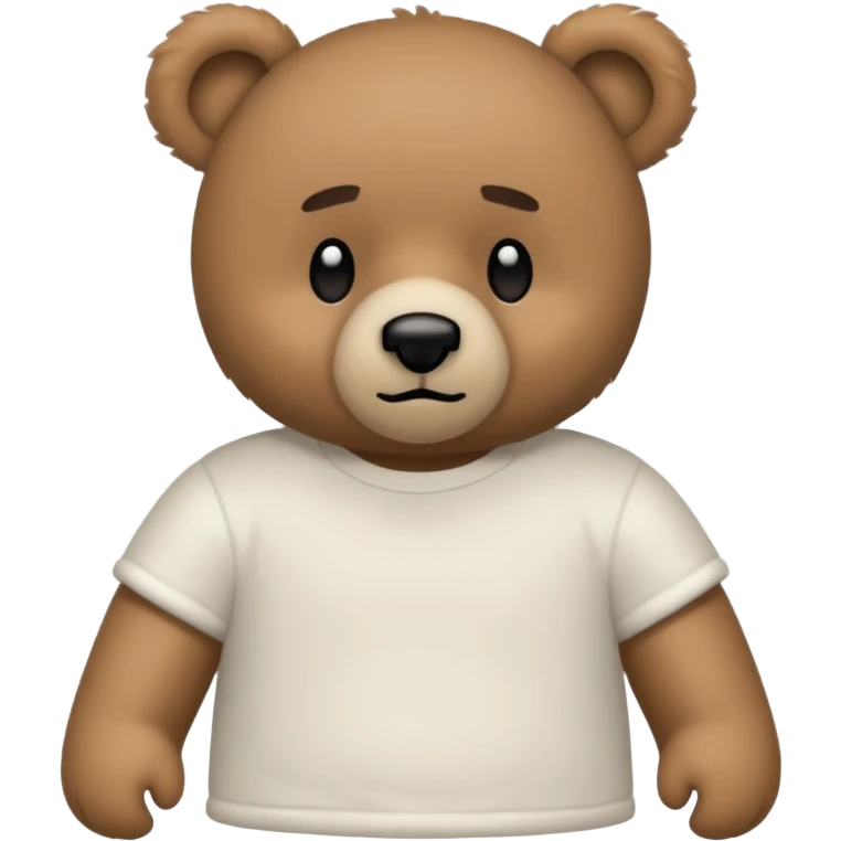 teddy bear white looks like kanye west emoji