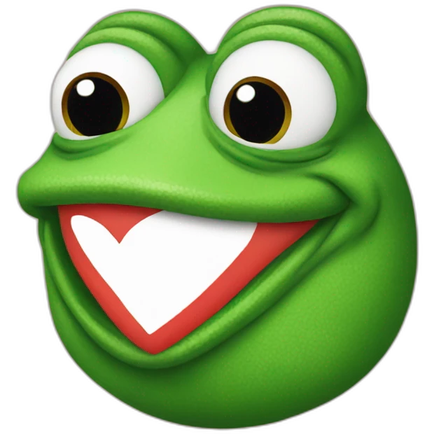 pepe frog with heart emoji
