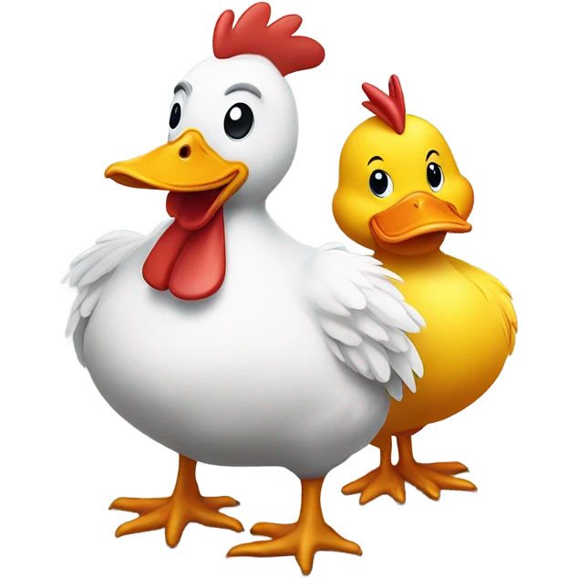 Chicken and duck alliance emoji