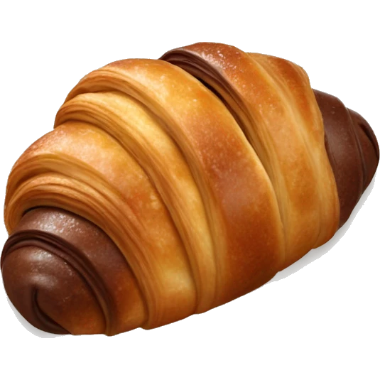 Realistic chocolate croissant emoji
