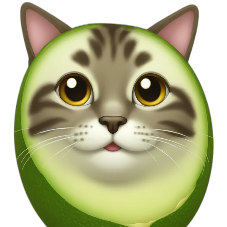 cat head in avocado emoji