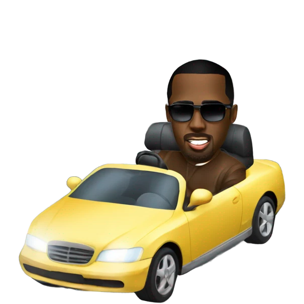 P diddy driving a car emoji