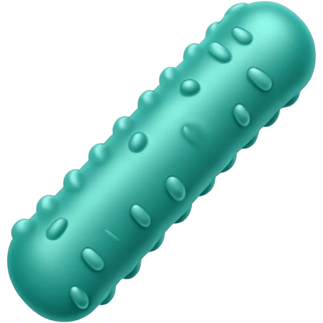Lactobacillus bacteria emoji, thick rod shape, teal green, soft fibrous texture, clean ingredient icon style emoji