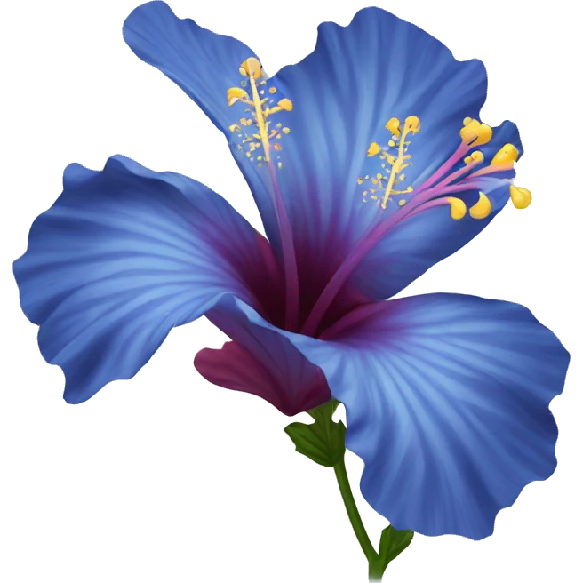 blue hibiscus flower emoji