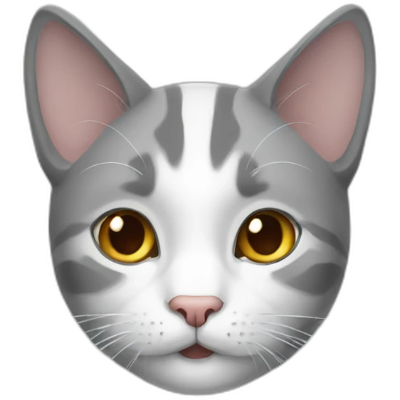 grey and white cat emoji