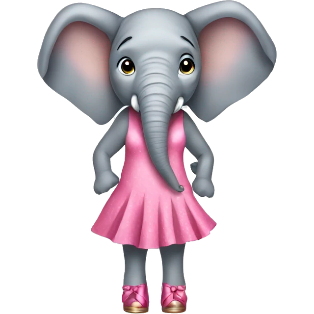 an elephant with high heels in a dress wearing very high heels emoji